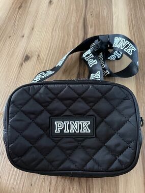 PINK Victoria's Secret Black Quilted Belt Bag